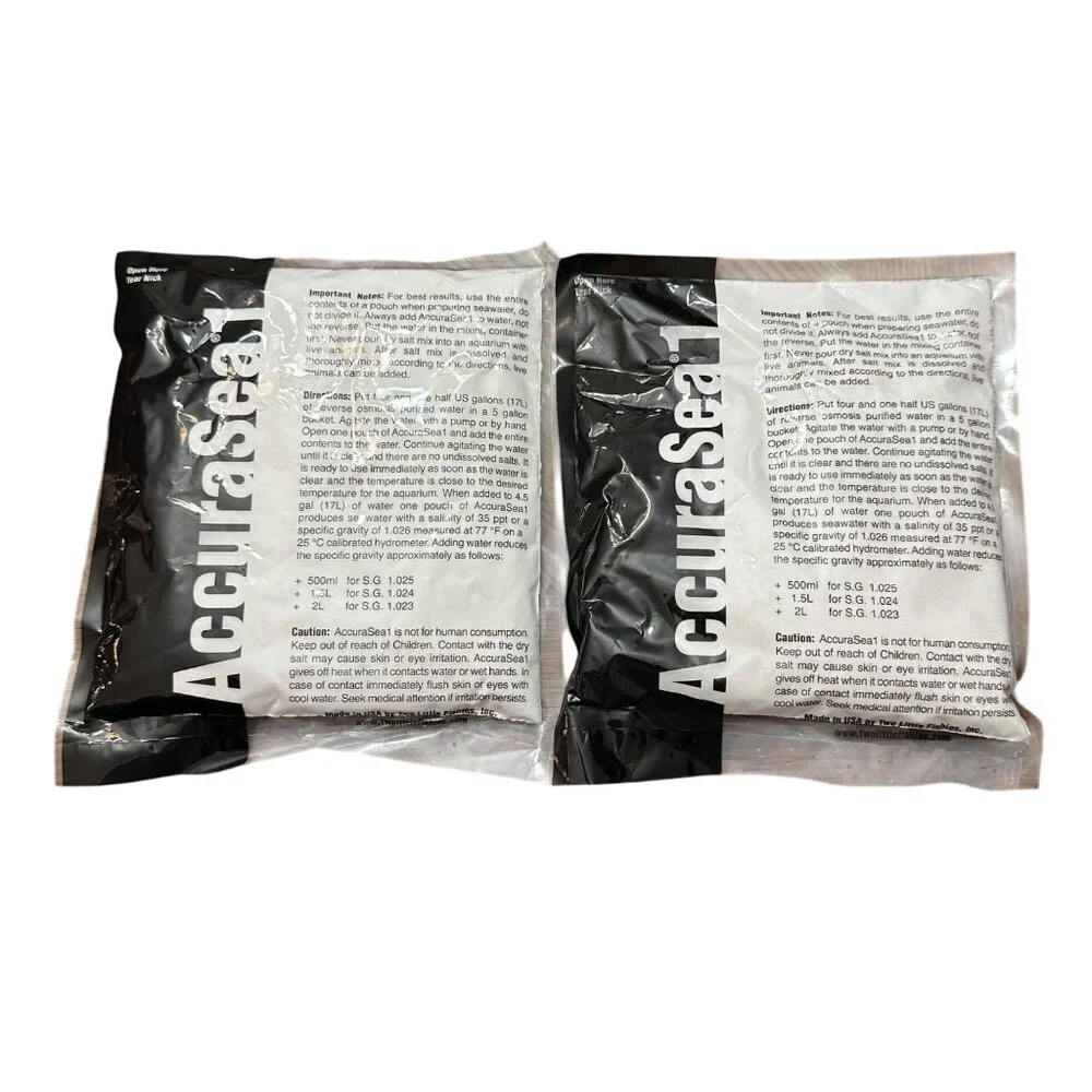 Two Little Fishies- AccuraSea1 Synthetic Seawater Mix Saltwater Reef 2 Packs